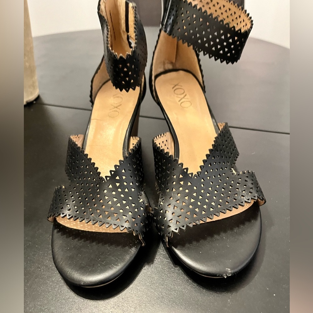 XOXO Brand very comfortable used a few times.  8 1/2 black